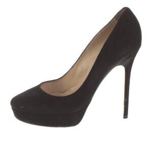 Jimmy Choo Black Suede Platform Classic Black Heels Pumps size 37 size 7